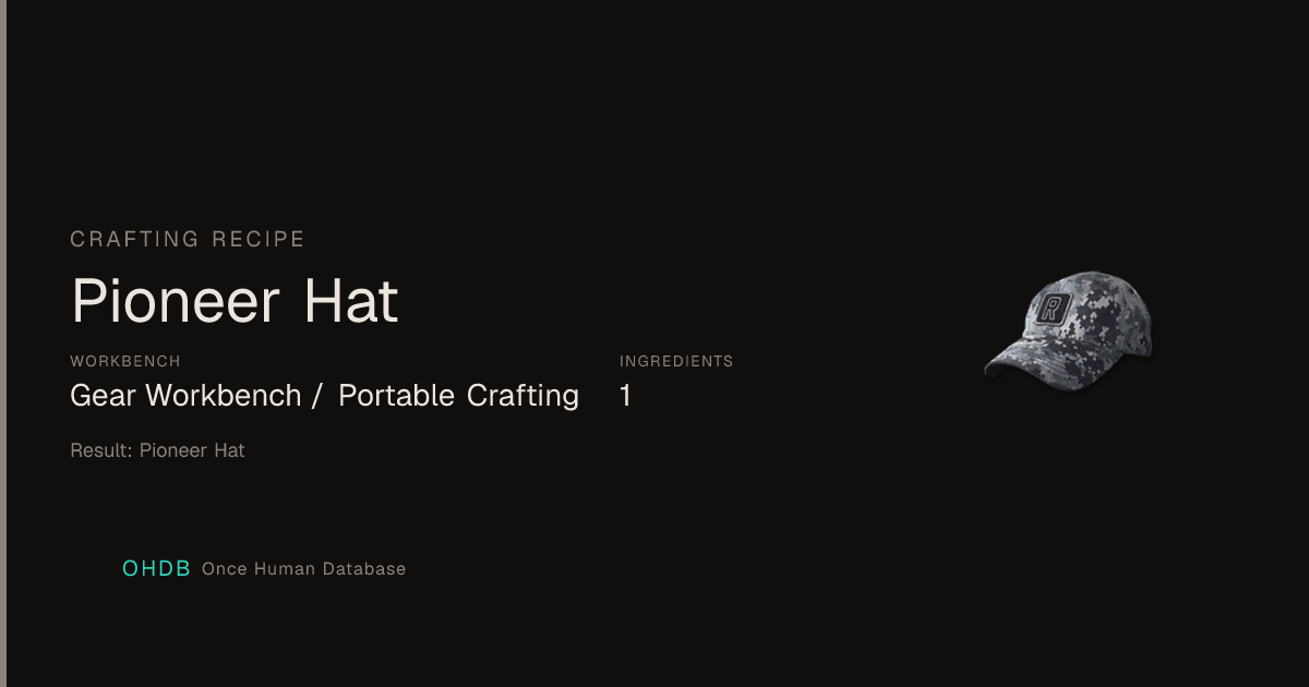 Pioneer Hat