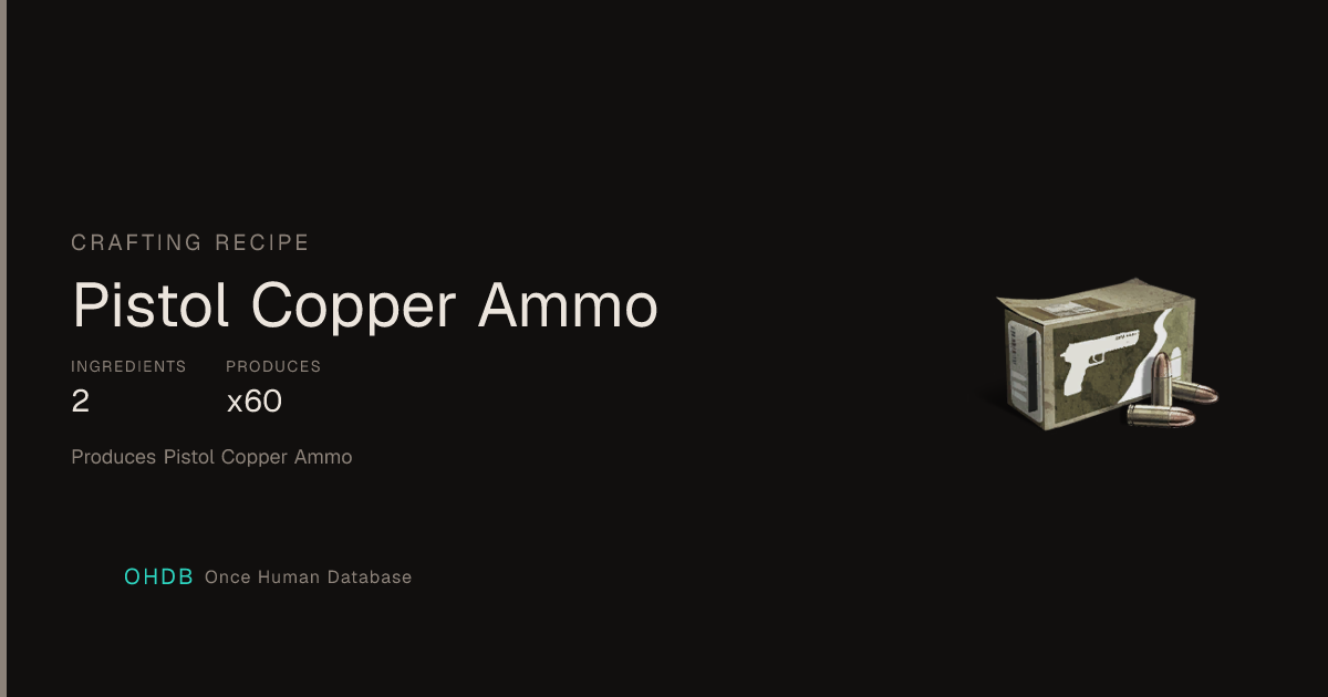 Pistol Copper Ammo