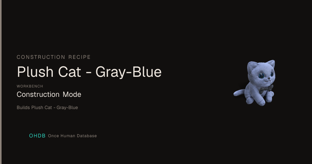 Plush Cat - Gray-Blue