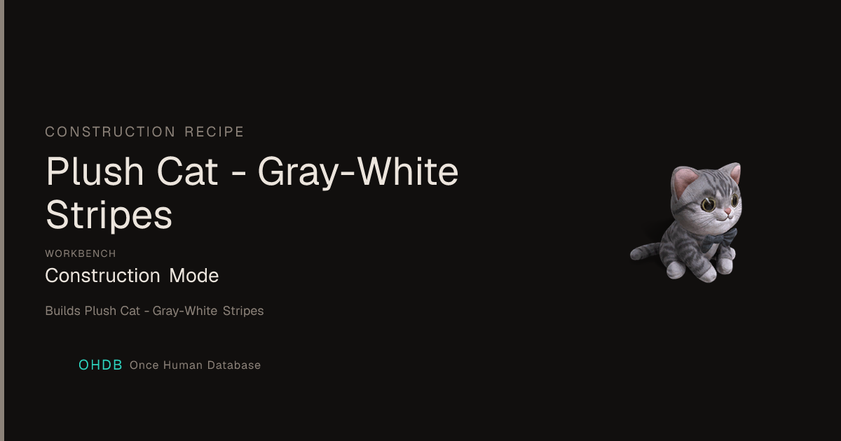 Plush Cat - Gray-White Stripes