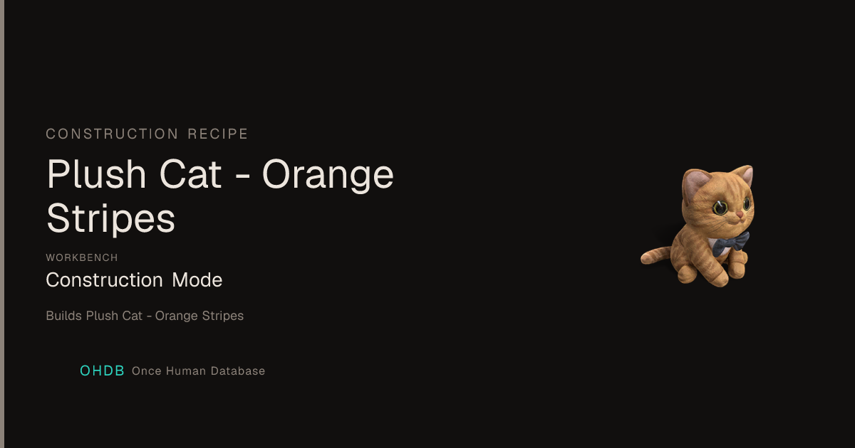 Plush Cat - Orange Stripes