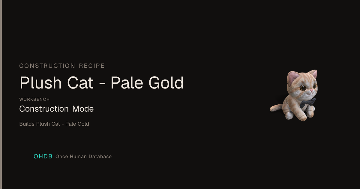 Plush Cat - Pale Gold