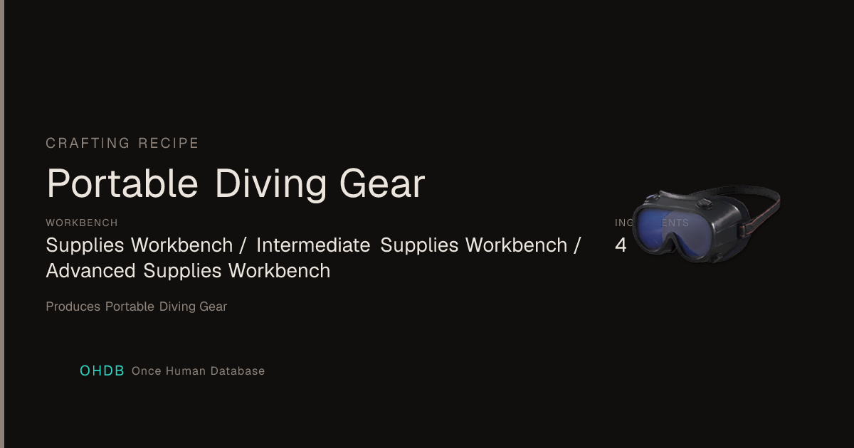Portable Diving Gear