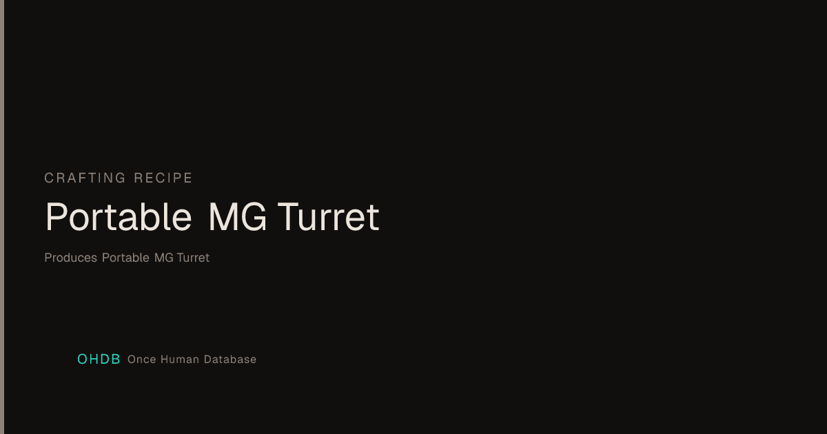 Portable MG Turret