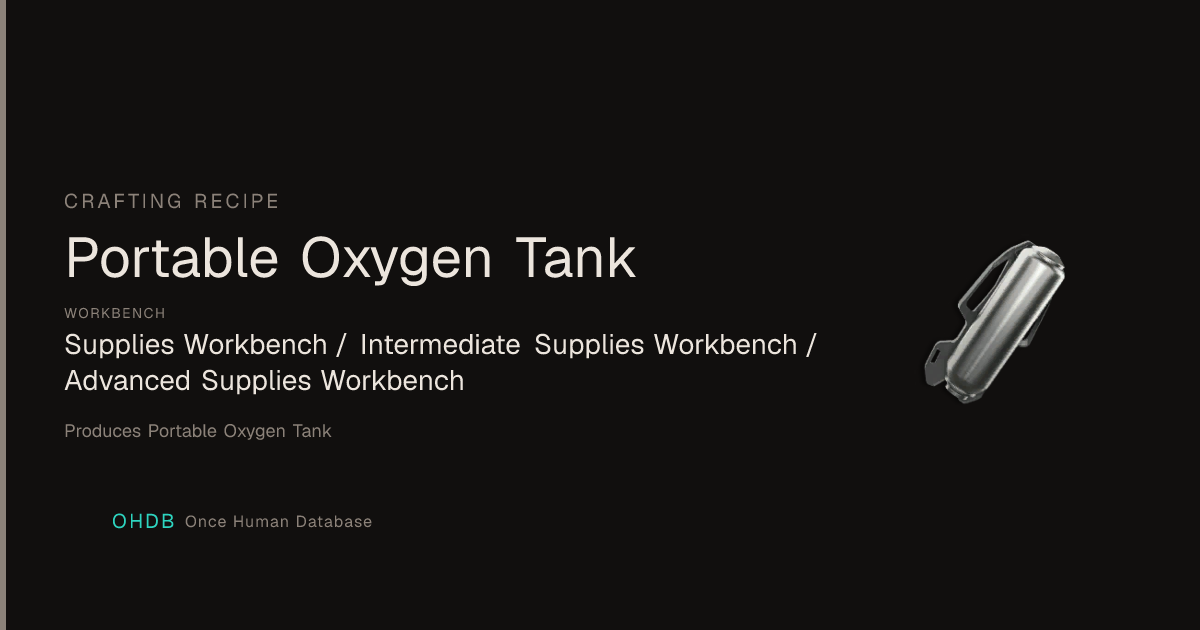 Portable Oxygen Tank