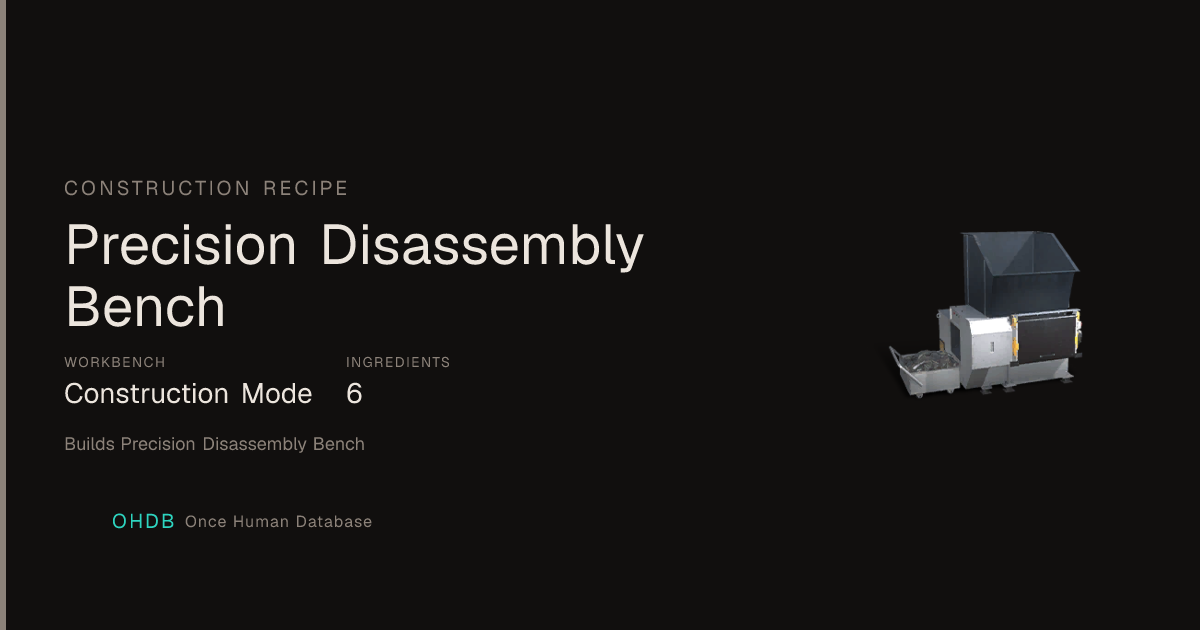 Precision Disassembly Bench