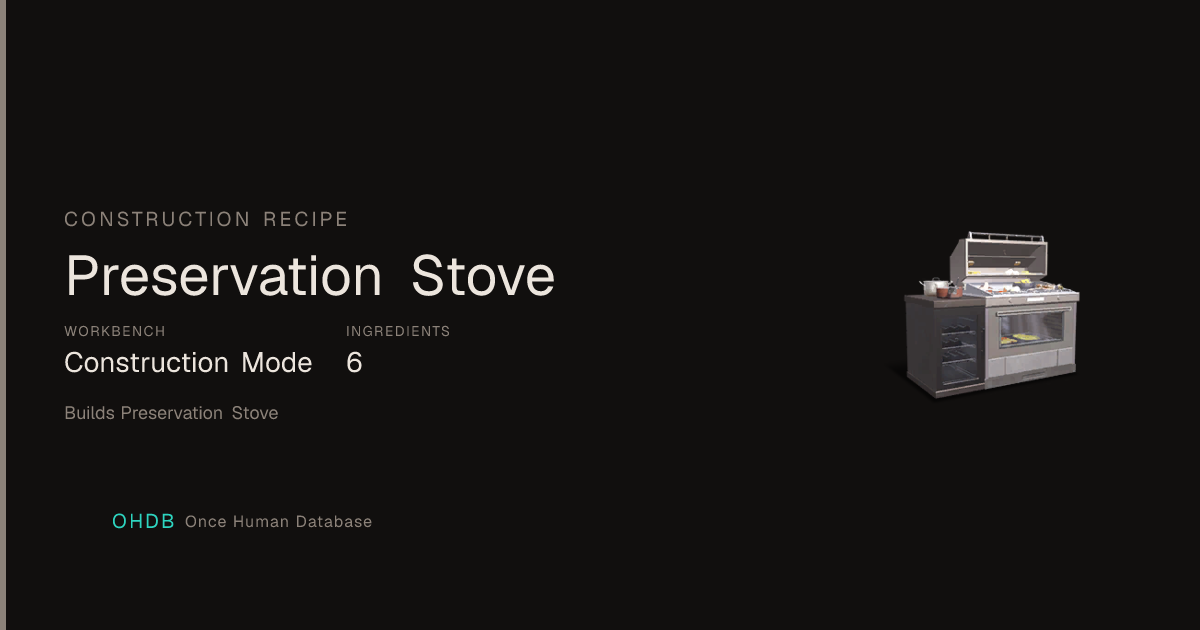 Preservation Stove
