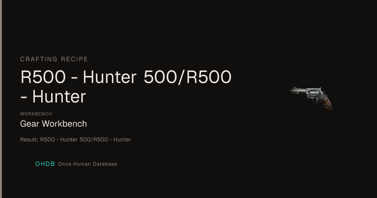R500 - Hunter 500/R500 - Hunter