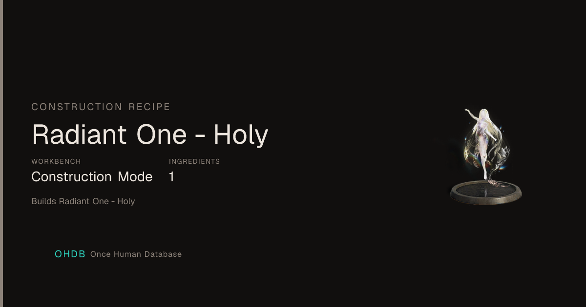 Radiant One - Holy