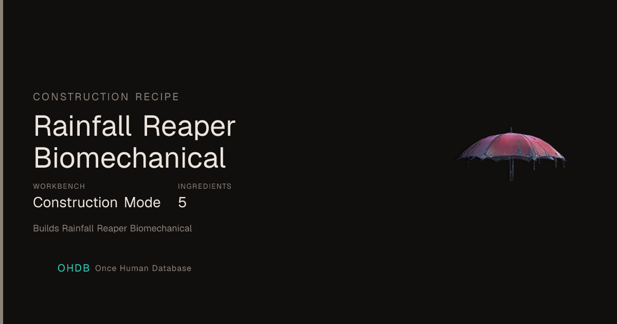 Rainfall Reaper Biomechanical