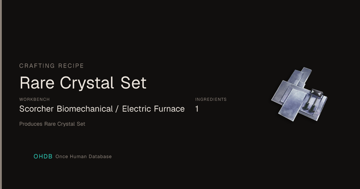 Rare Crystal Set