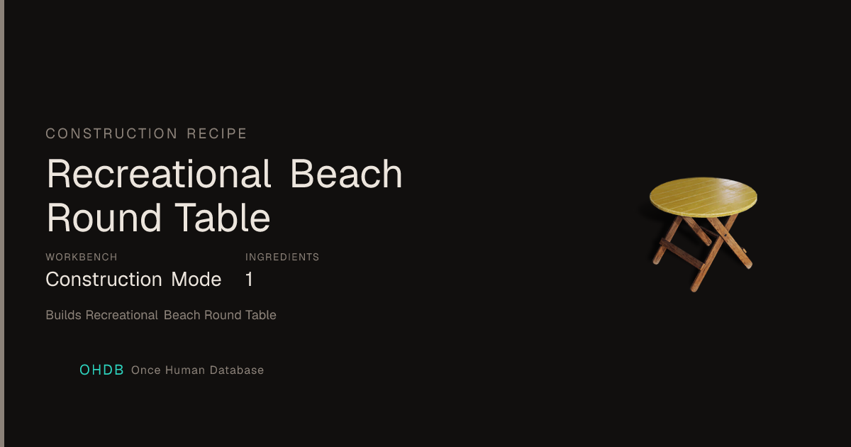 Recreational Beach Round Table