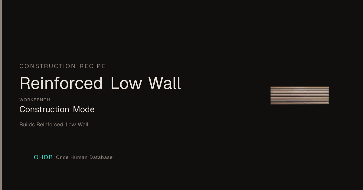 Reinforced Low Wall