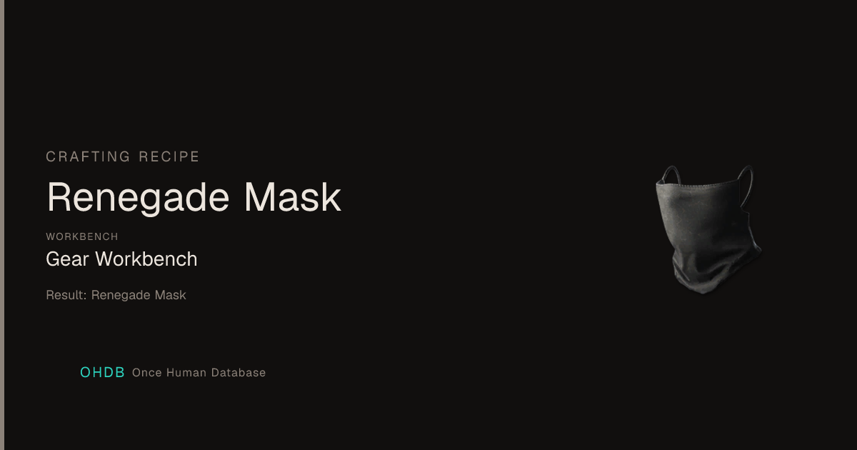 Renegade Mask