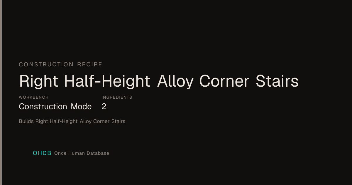 Right Half-Height Alloy Corner Stairs