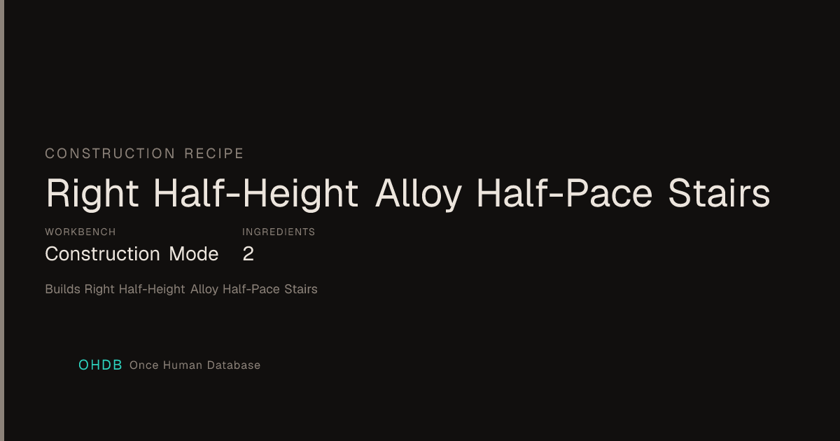 Right Half-Height Alloy Half-Pace Stairs