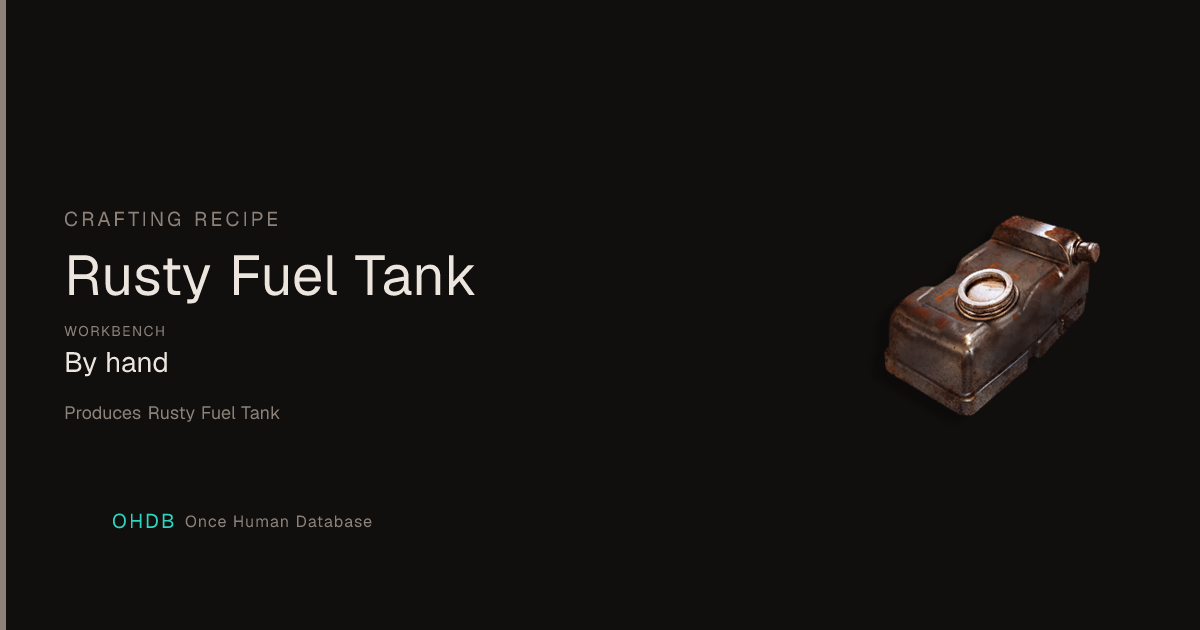 Rusty Fuel Tank