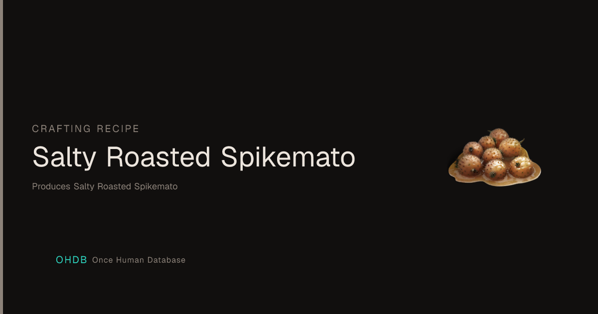 Salty Roasted Spikemato