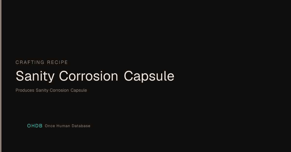 Sanity Corrosion Capsule