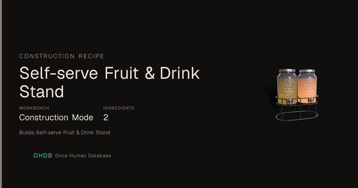 Self-serve Fruit & Drink Stand