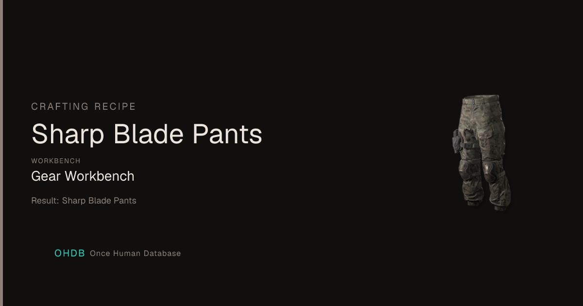 Sharp Blade Pants