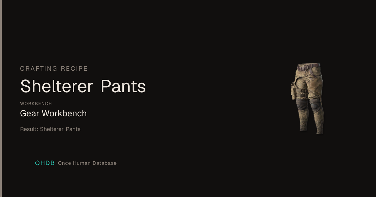 Shelterer Pants