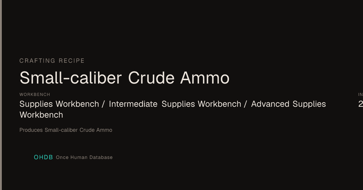 Small-caliber Crude Ammo