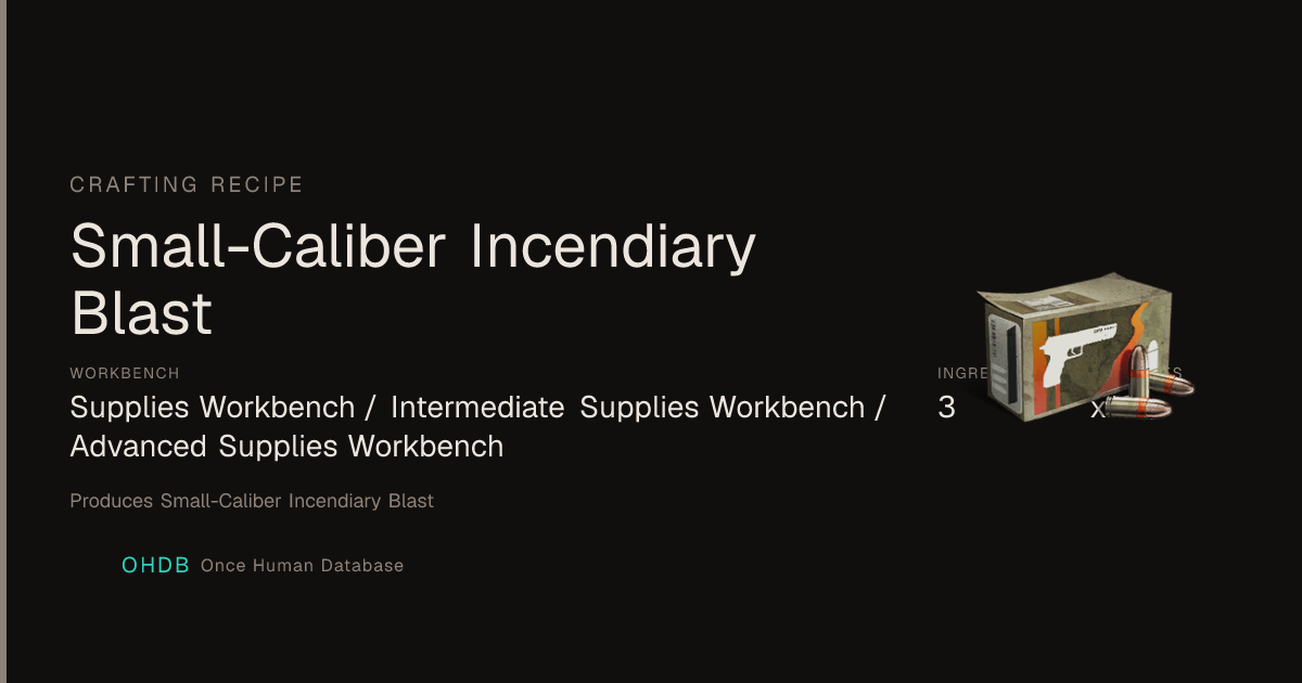 Small-Caliber Incendiary Blast