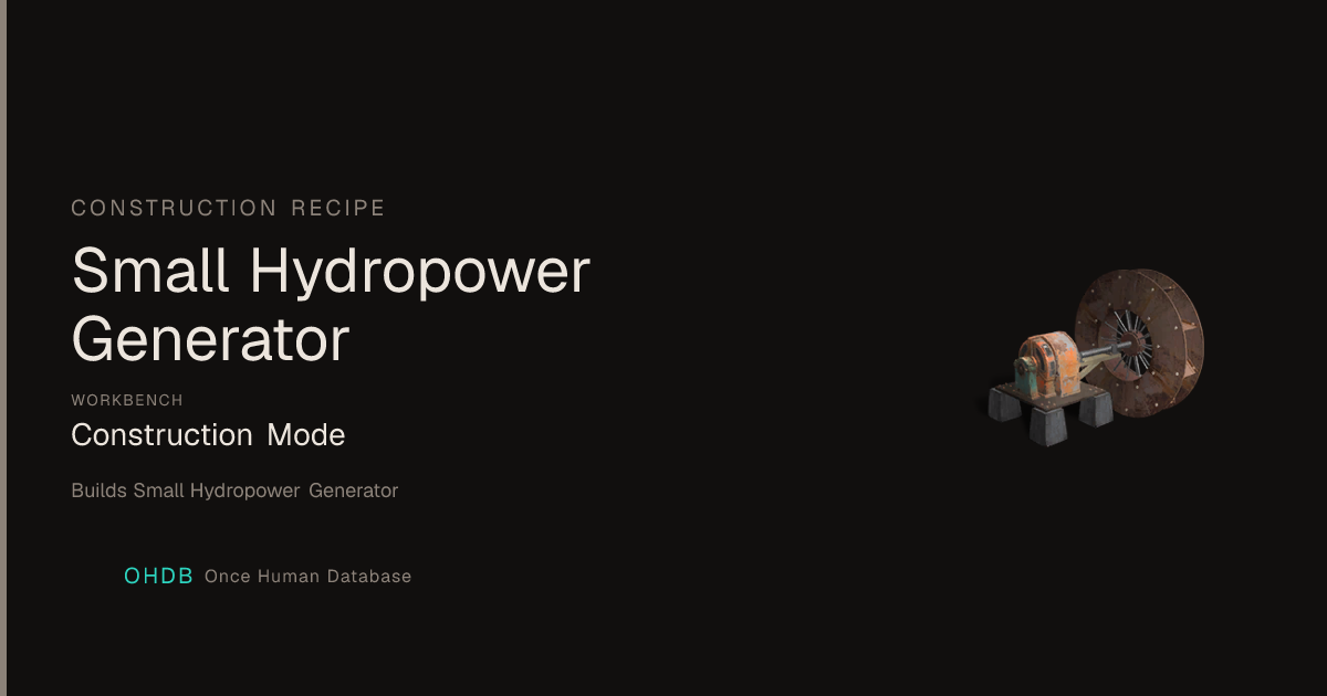 Small Hydropower Generator