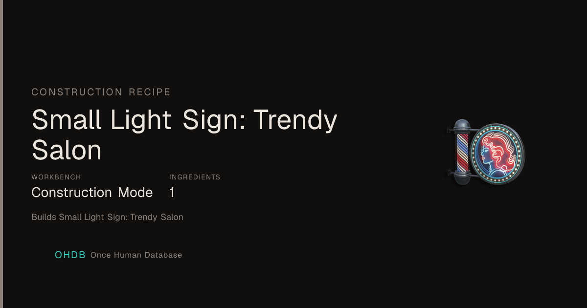 Small Light Sign: Trendy Salon
