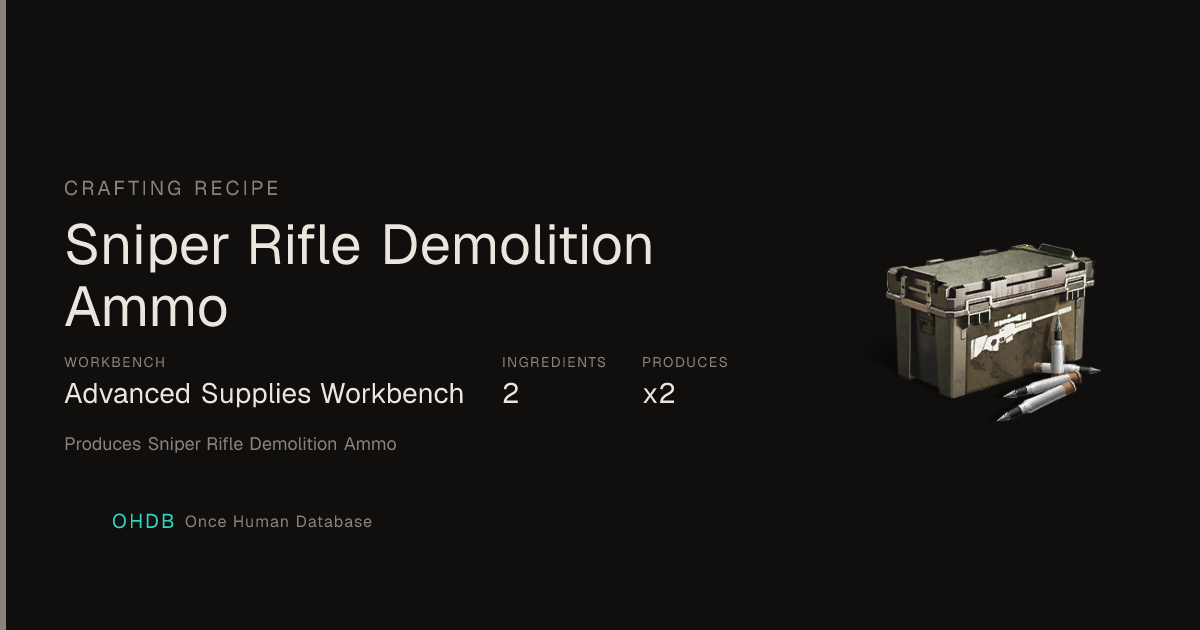 Sniper Rifle Demolition Ammo