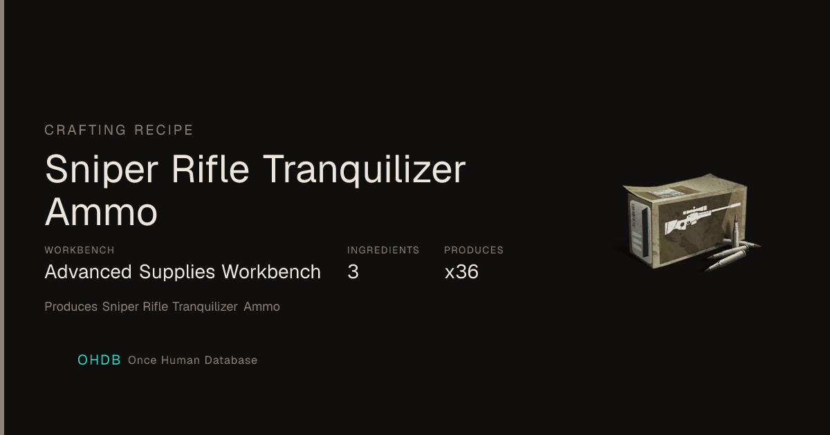 Sniper Rifle Tranquilizer Ammo