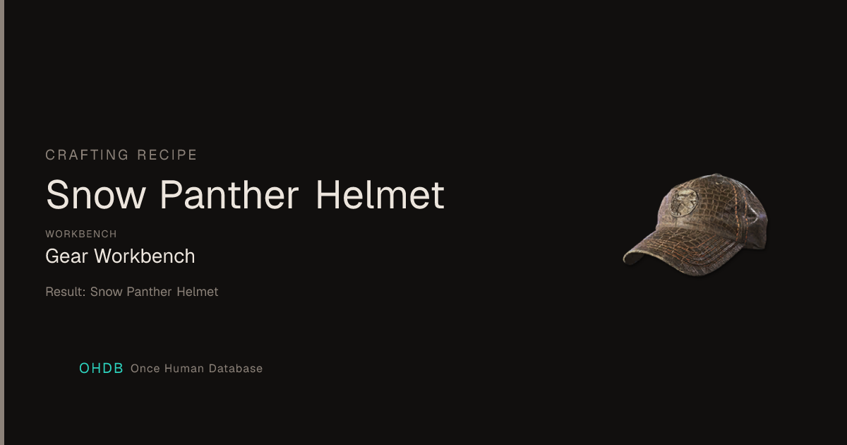 Snow Panther Helmet
