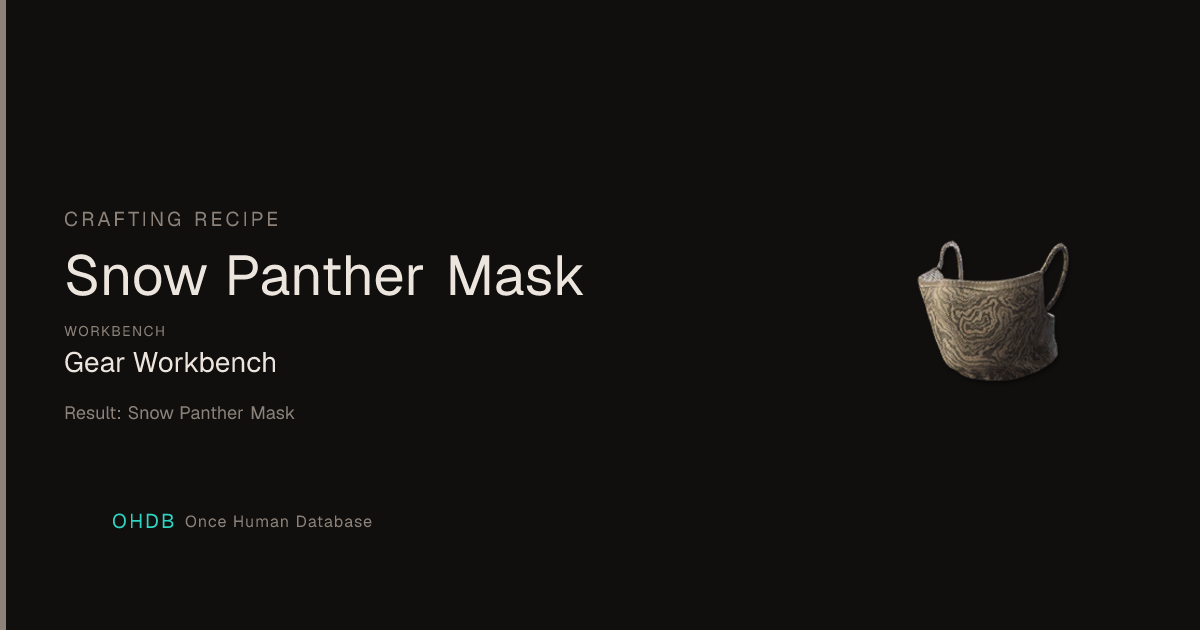 Snow Panther Mask