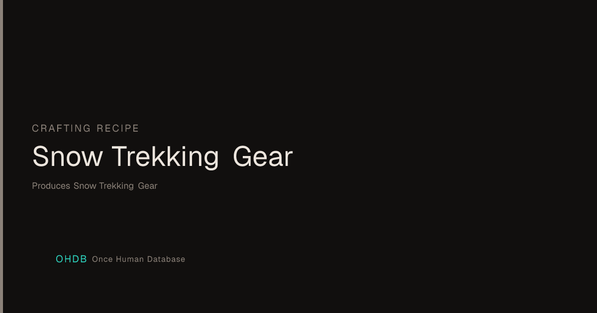 Snow Trekking Gear