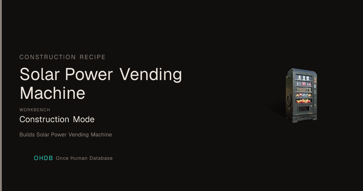 Solar Power Vending Machine