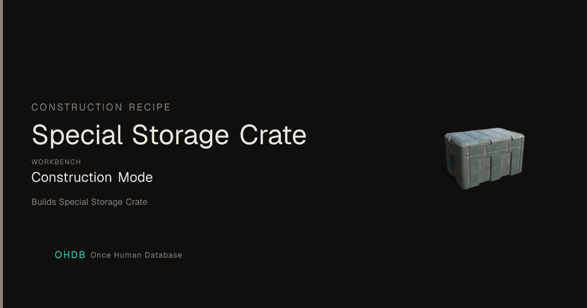Special Storage Crate