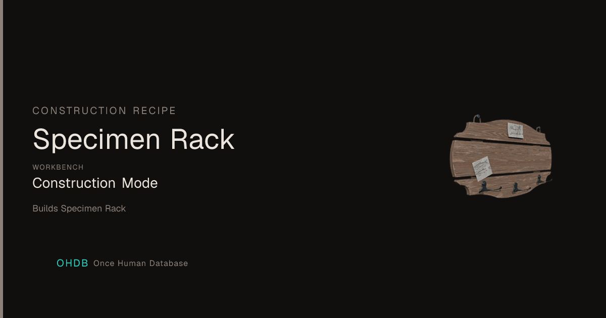 Specimen Rack