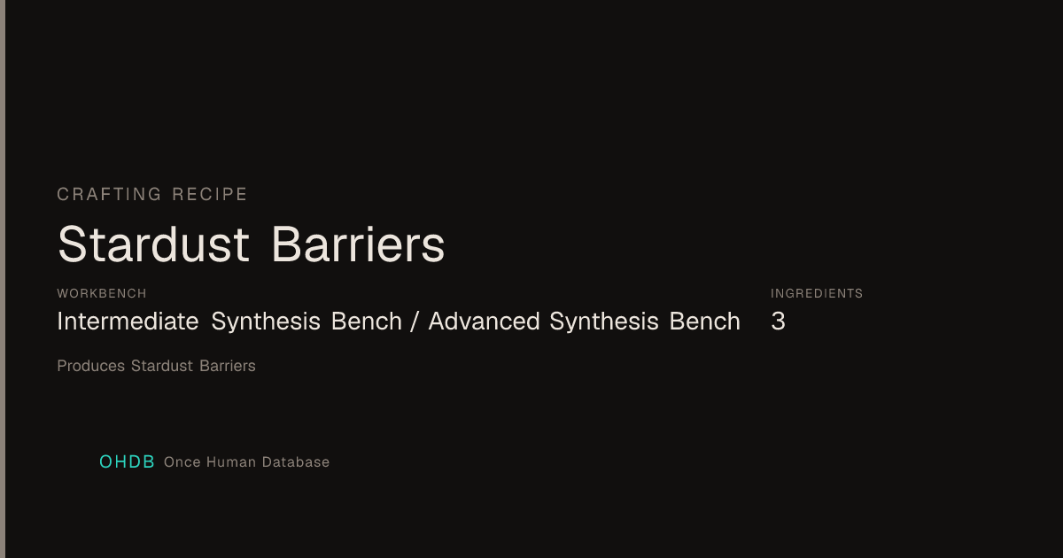 Stardust Barriers