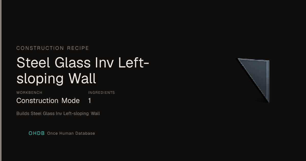 Steel Glass Inv Left-sloping Wall