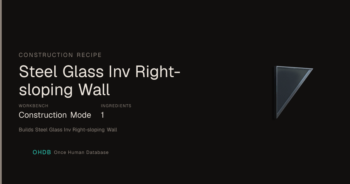 Steel Glass Inv Right-sloping Wall