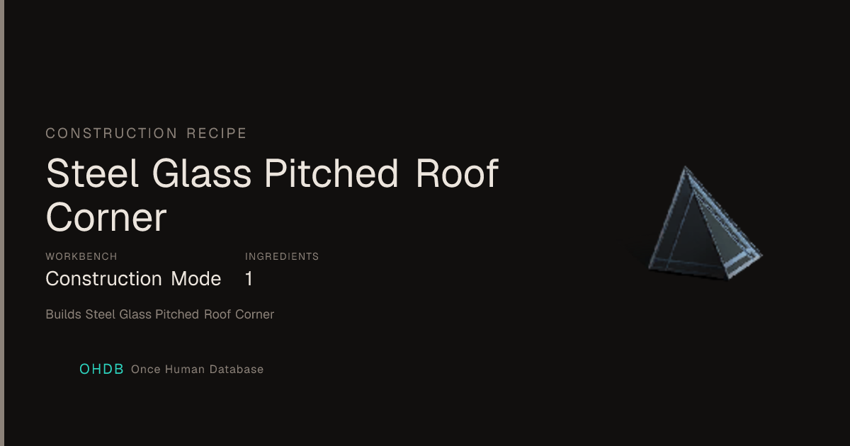 Steel Glass Pitched Roof Corner