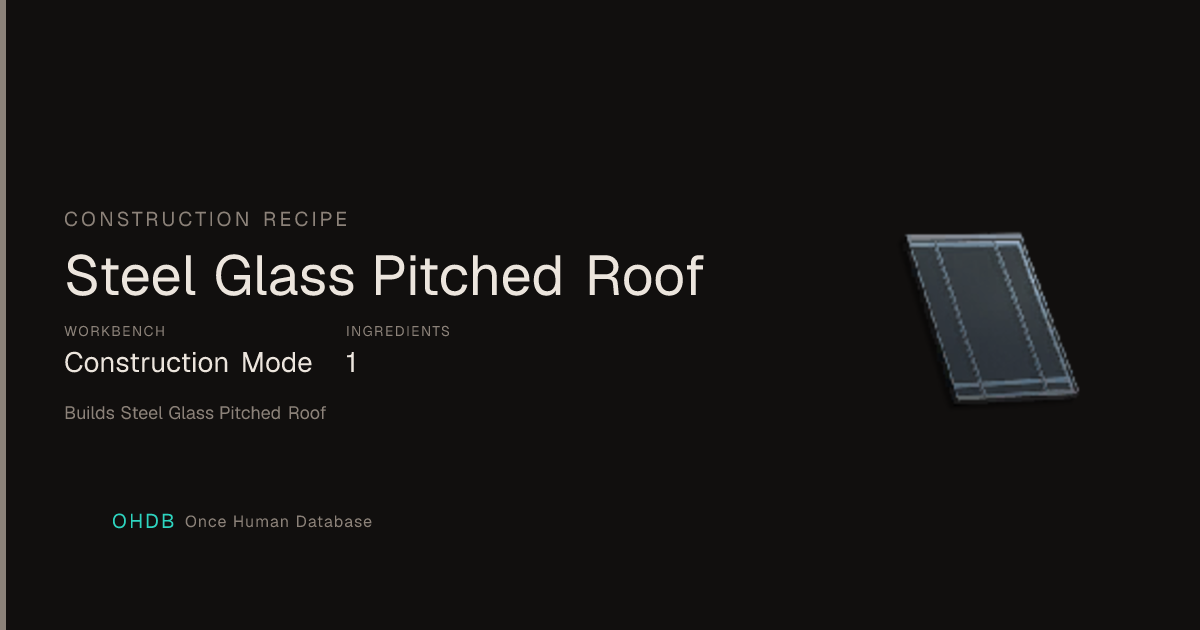 Steel Glass Pitched Roof
