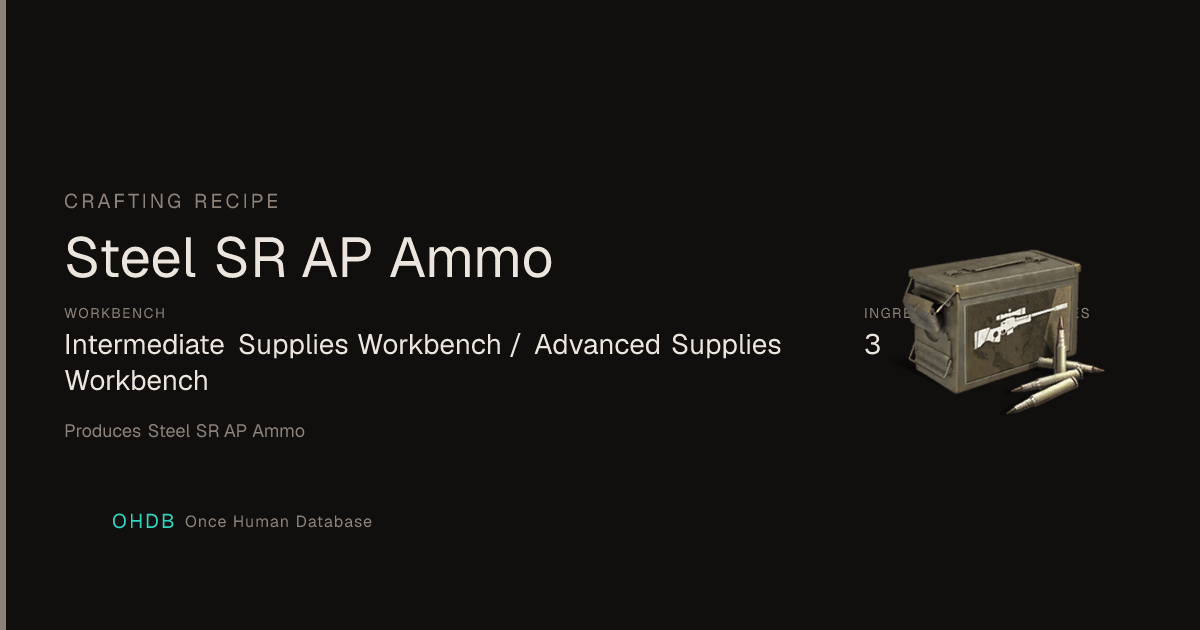 Steel SR AP Ammo