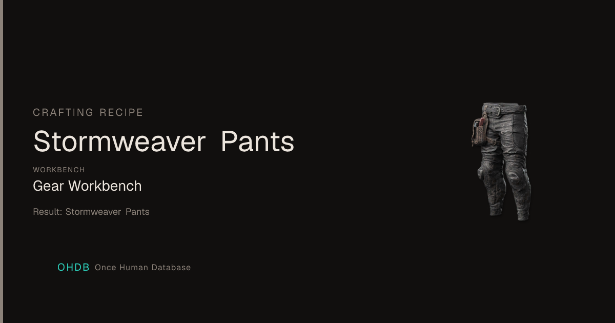 Stormweaver Pants