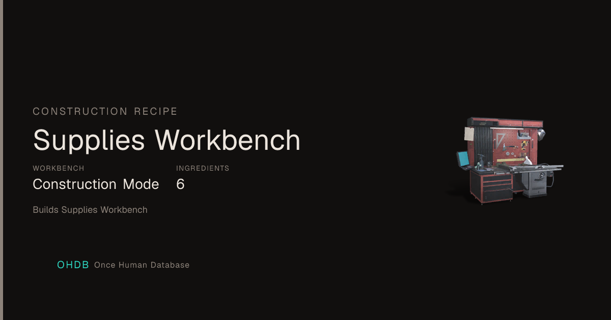 Supplies Workbench