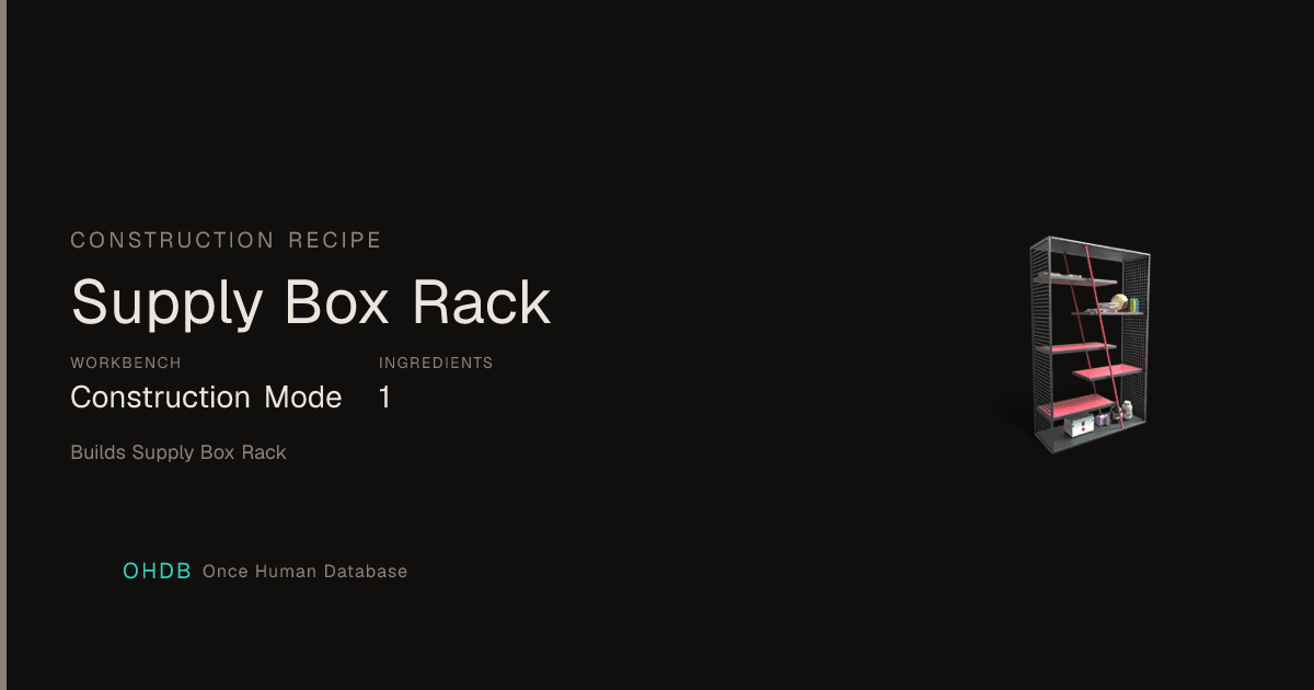 Supply Box Rack