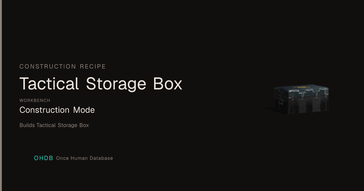 Tactical Storage Box