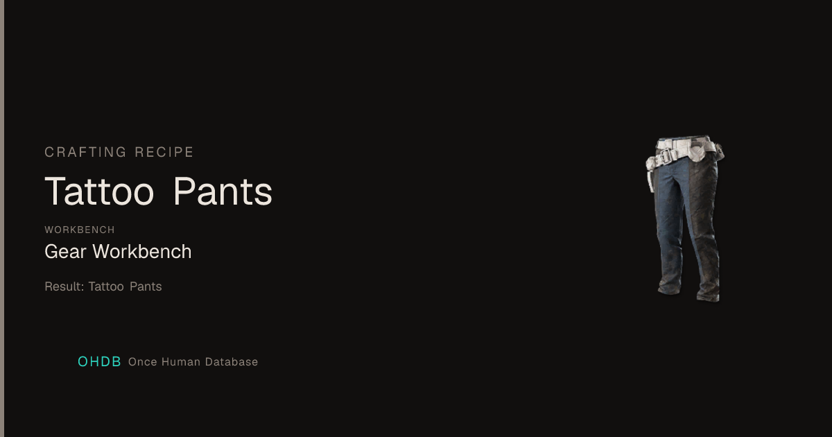 Tattoo Pants