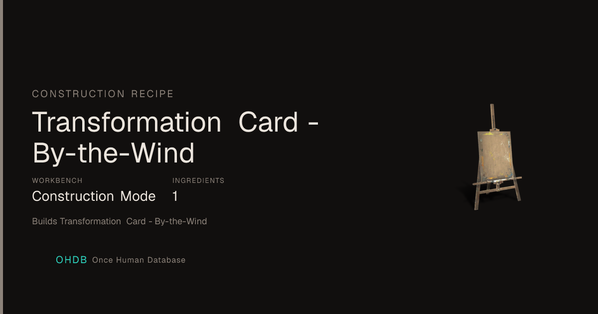 Transformation Card - By-the-Wind